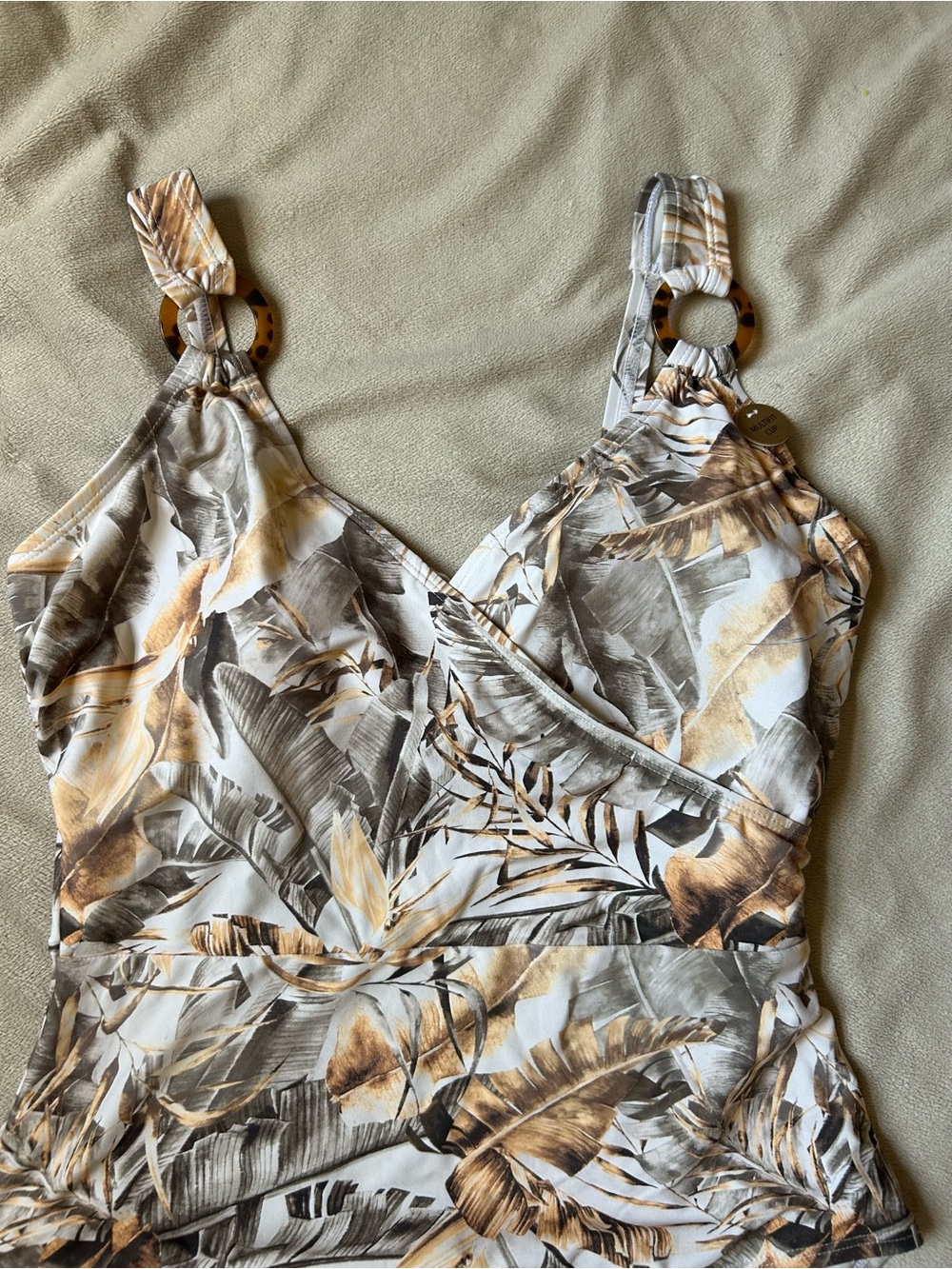 Nip Tuck Tropical Leaf One-Piece Swimsuit 8 NWT - Picture 2 of 8